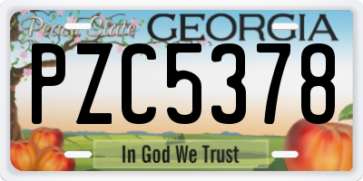 GA license plate PZC5378