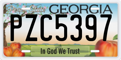 GA license plate PZC5397
