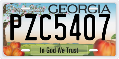 GA license plate PZC5407