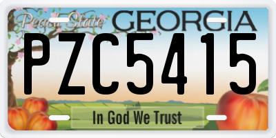 GA license plate PZC5415