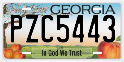 GA license plate PZC5443