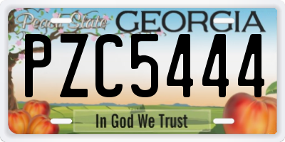 GA license plate PZC5444