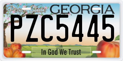 GA license plate PZC5445