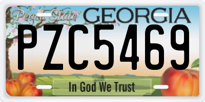 GA license plate PZC5469
