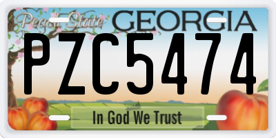 GA license plate PZC5474