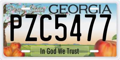 GA license plate PZC5477