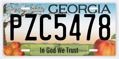 GA license plate PZC5478
