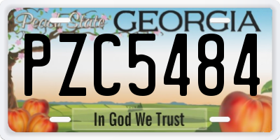 GA license plate PZC5484