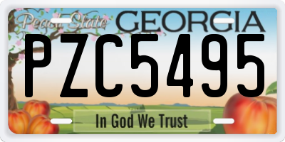 GA license plate PZC5495