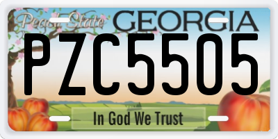 GA license plate PZC5505
