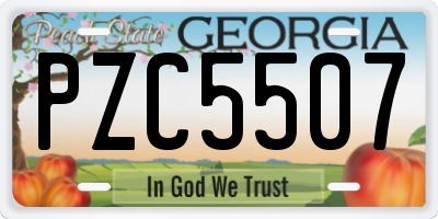 GA license plate PZC5507