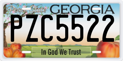 GA license plate PZC5522