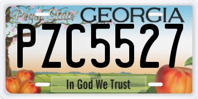 GA license plate PZC5527