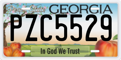GA license plate PZC5529