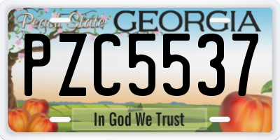 GA license plate PZC5537