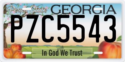 GA license plate PZC5543