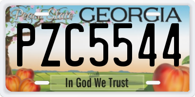 GA license plate PZC5544