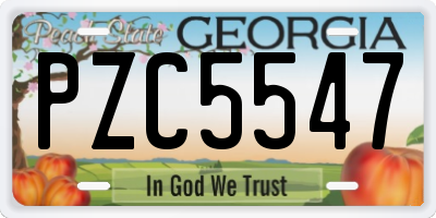 GA license plate PZC5547