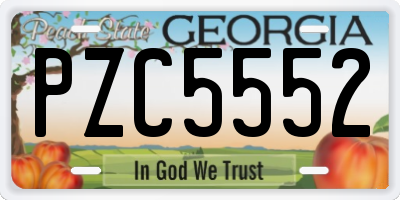 GA license plate PZC5552
