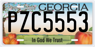 GA license plate PZC5553