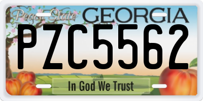 GA license plate PZC5562
