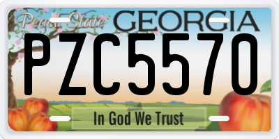 GA license plate PZC5570