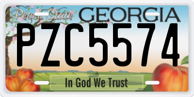 GA license plate PZC5574