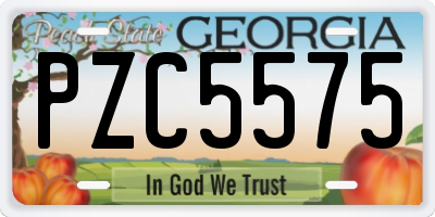 GA license plate PZC5575