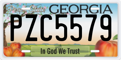 GA license plate PZC5579