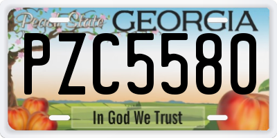 GA license plate PZC5580
