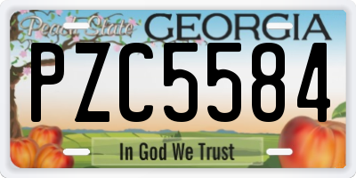 GA license plate PZC5584