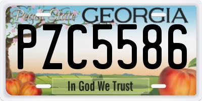 GA license plate PZC5586