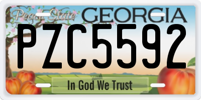 GA license plate PZC5592