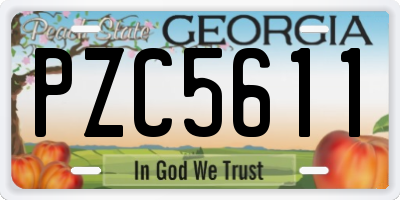 GA license plate PZC5611