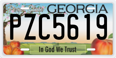 GA license plate PZC5619