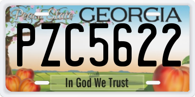 GA license plate PZC5622