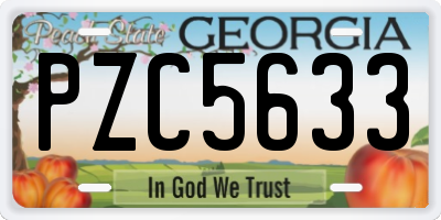 GA license plate PZC5633