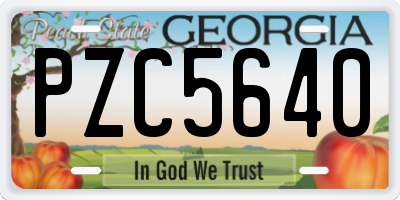 GA license plate PZC5640