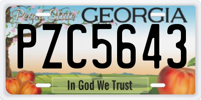 GA license plate PZC5643