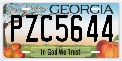 GA license plate PZC5644