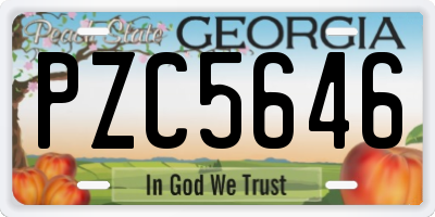 GA license plate PZC5646