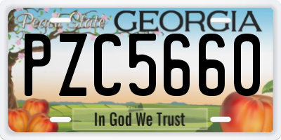 GA license plate PZC5660