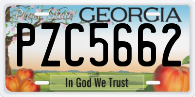 GA license plate PZC5662