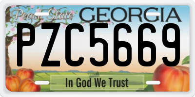 GA license plate PZC5669