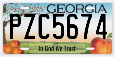 GA license plate PZC5674