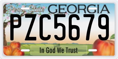 GA license plate PZC5679