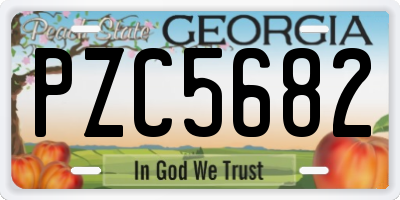 GA license plate PZC5682