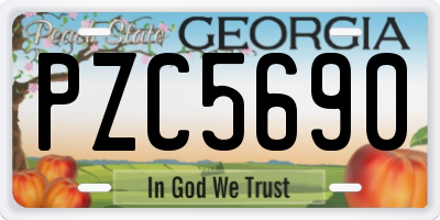 GA license plate PZC5690