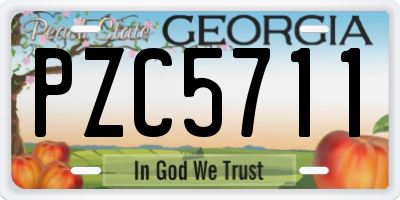GA license plate PZC5711