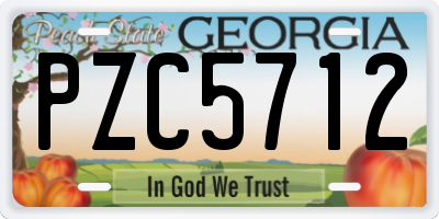 GA license plate PZC5712